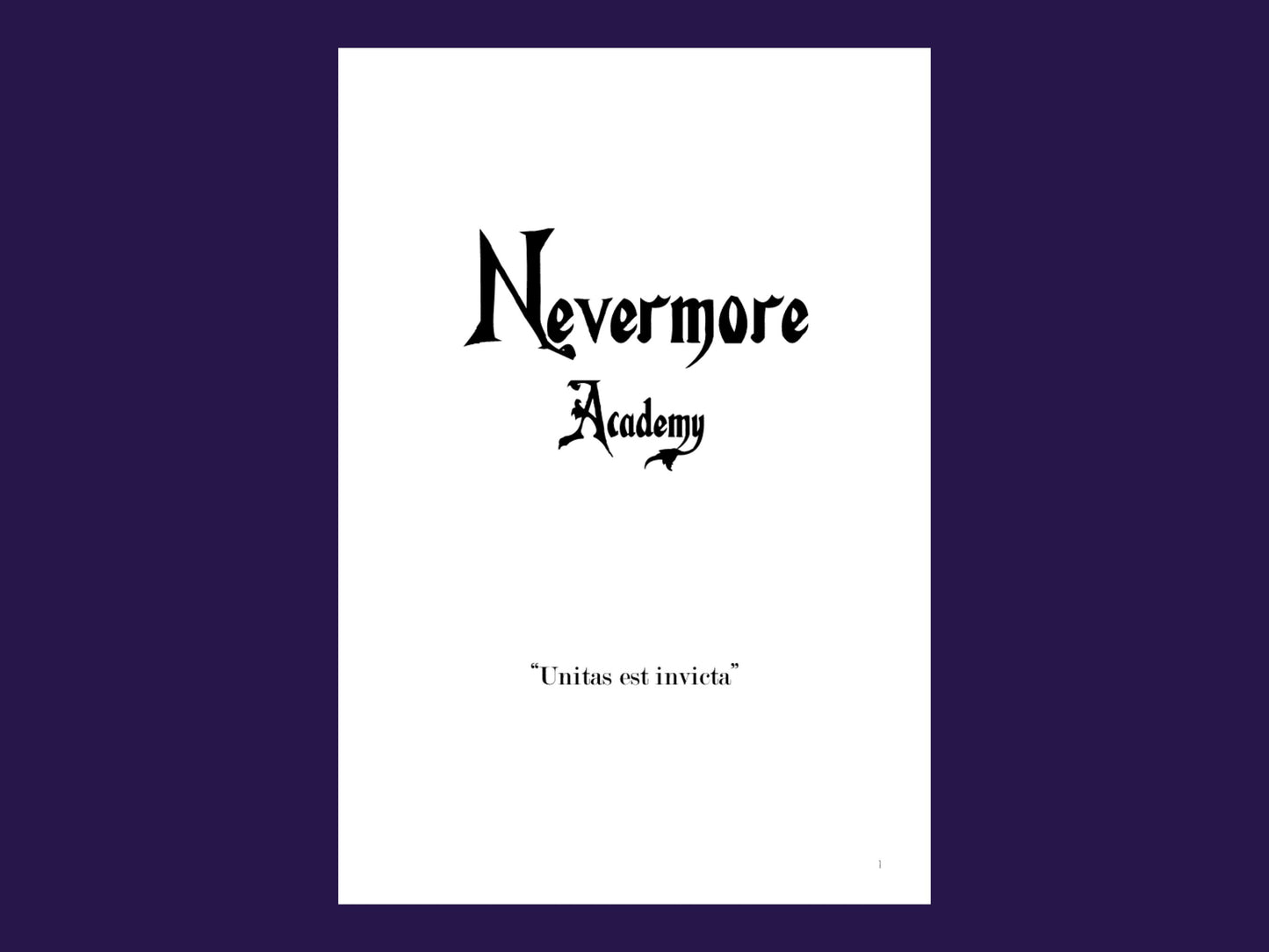 NEVERMORE ACADEMY BOOK