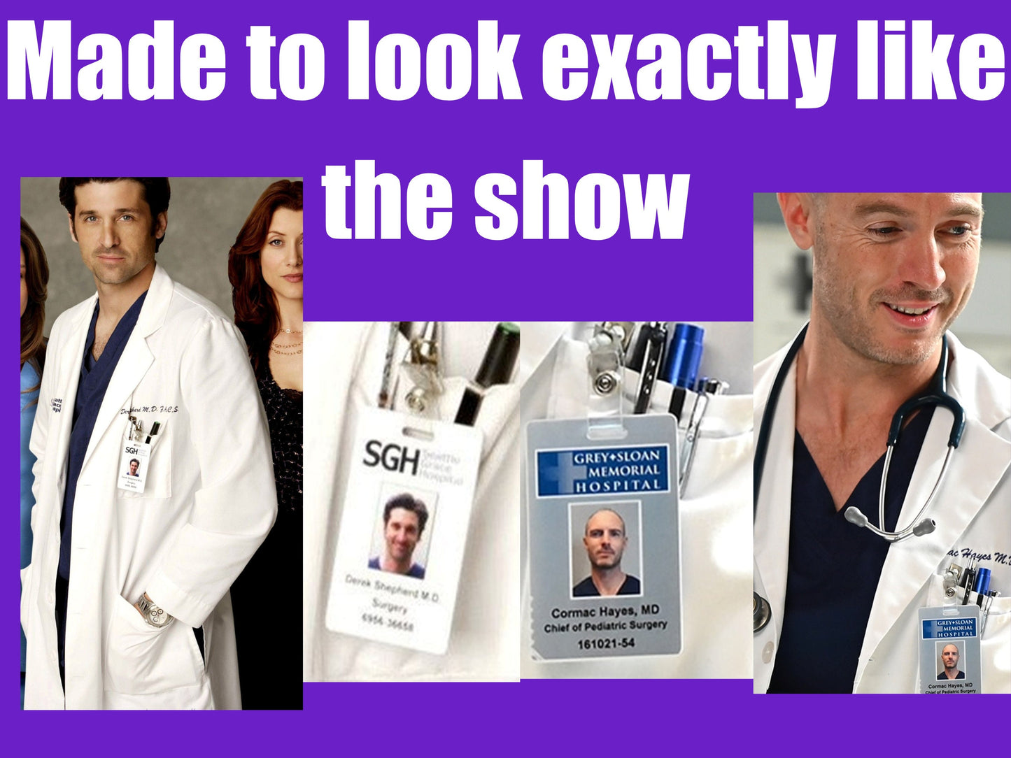 GREY'S ANATOMY ID cards.