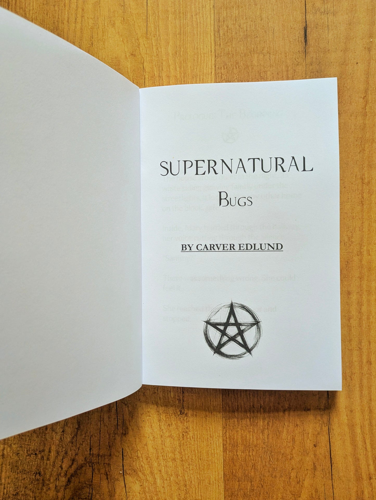 Supernatural Bugs Novel by Carver Edlund: Fan-Made Paperback