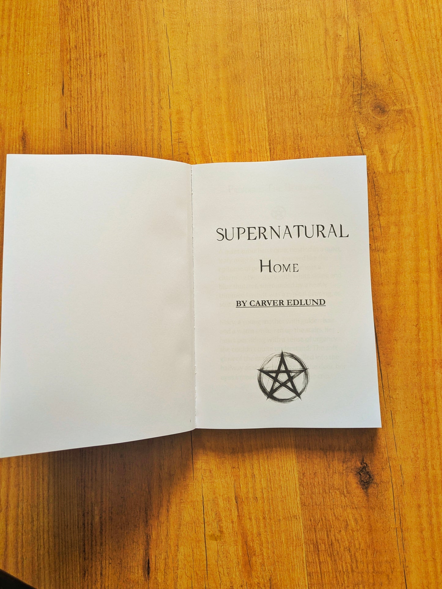 Supernatural Home Novel by Carver Edlund: Fan-Made Paperback