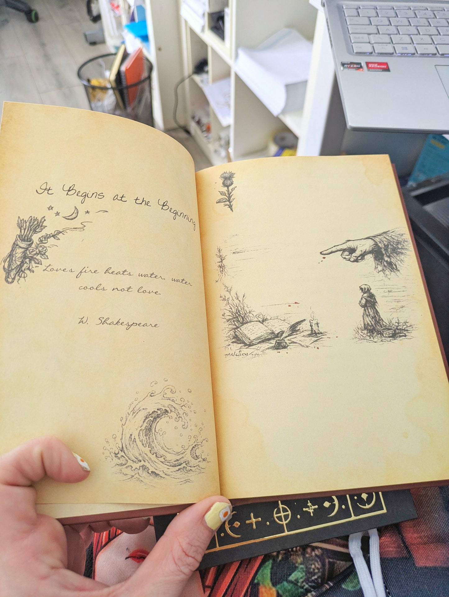 Practical Magic 2 Book of Raven Full Spell Book or Notebook, Gold Foil Red or Black Film Inspired Prop Replica
