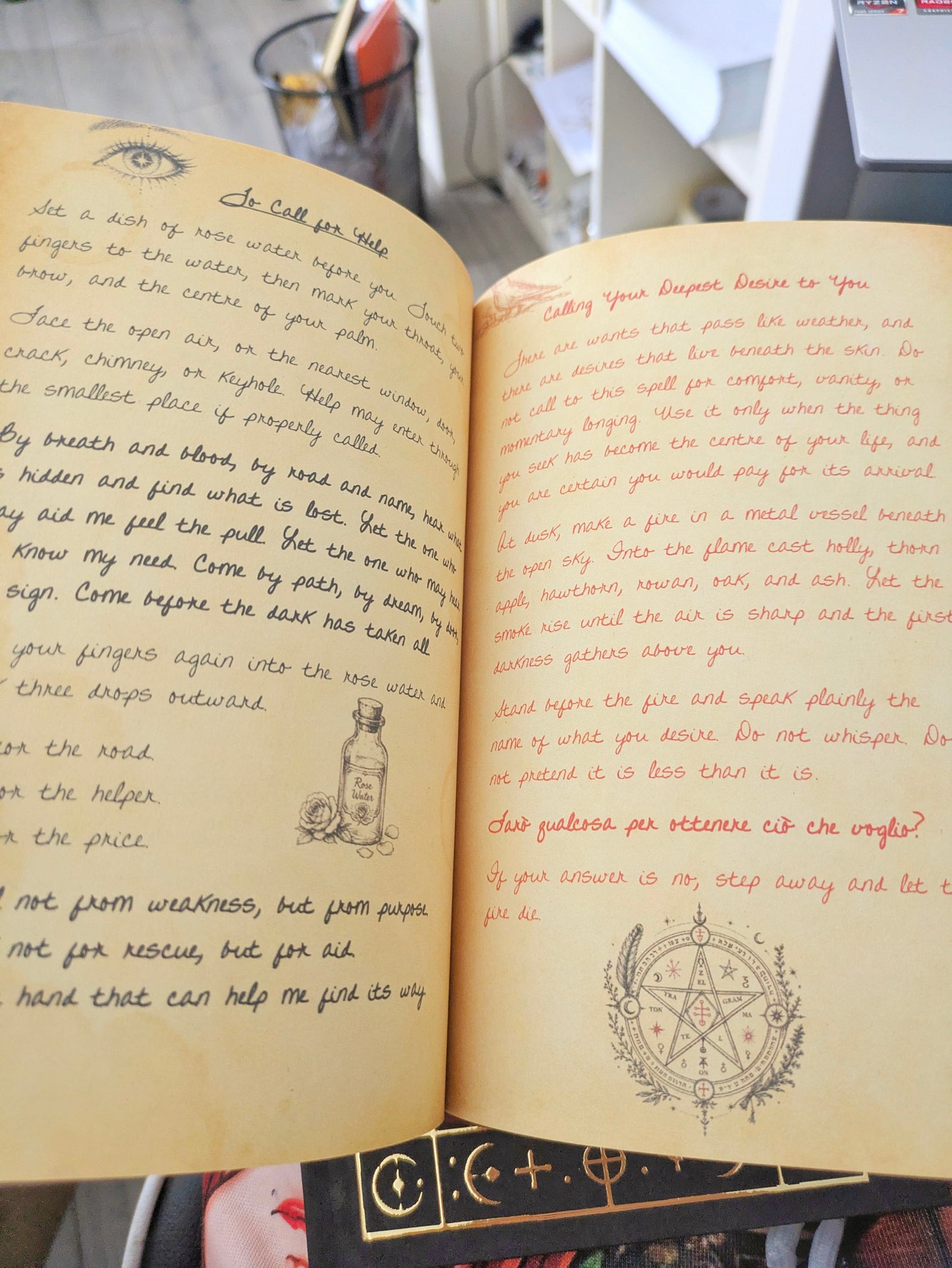 Practical Magic 2 Book of Raven Full Spell Book or Notebook, Gold Foil Red or Black Film Inspired Prop Replica