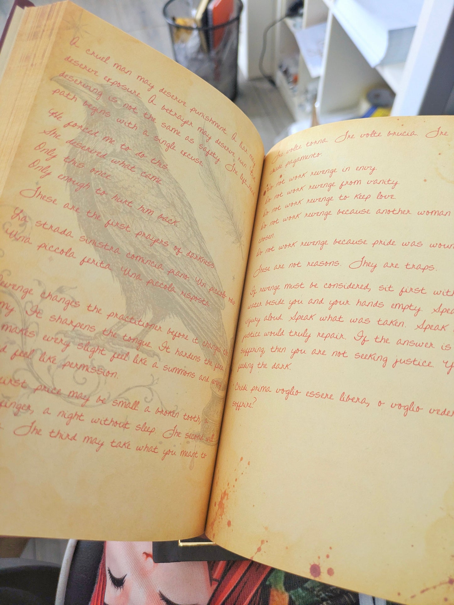 Practical Magic 2 Book of Raven Full Spell Book or Notebook, Gold Foil Red or Black Film Inspired Prop Replica