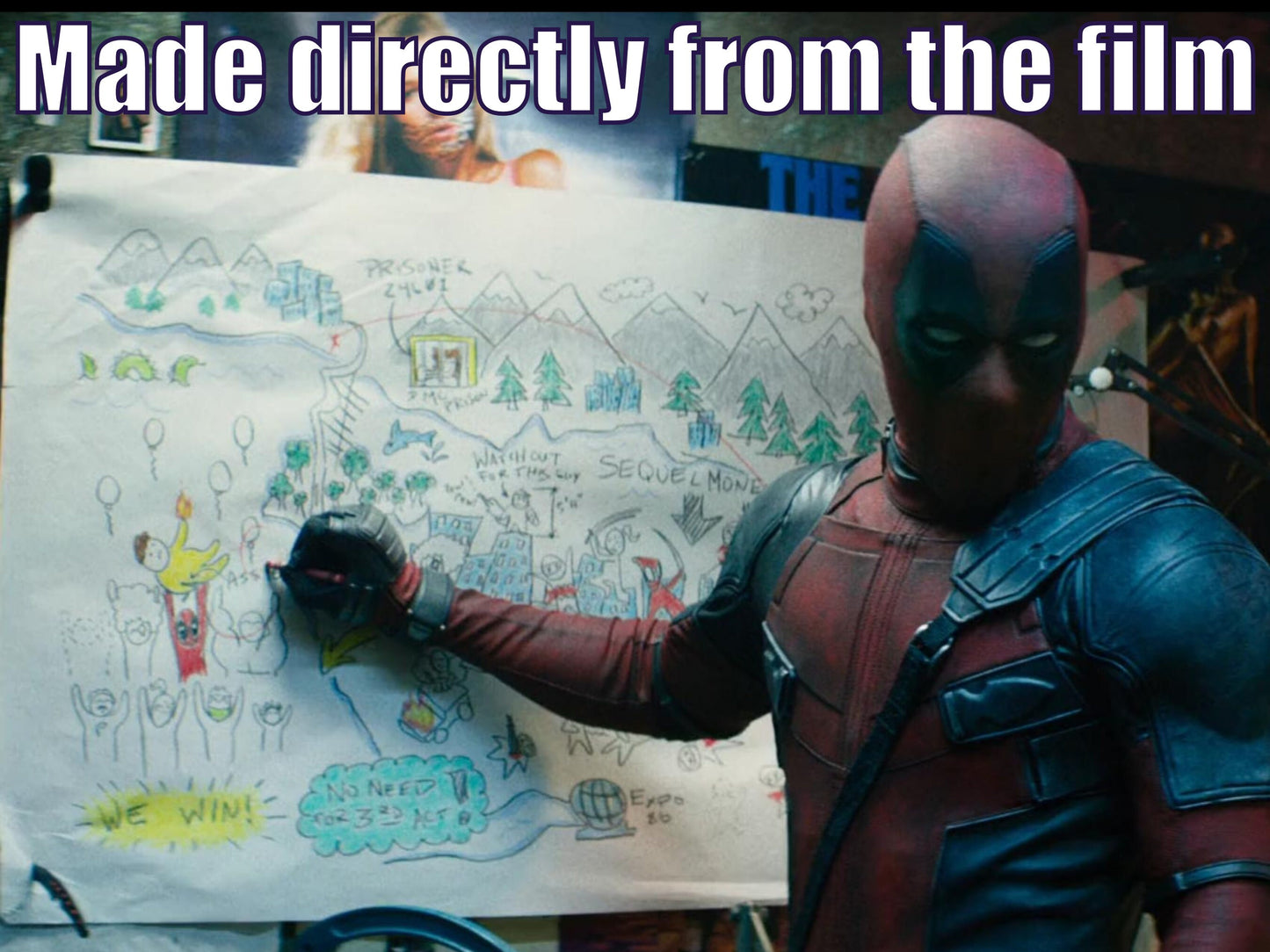 DEADPOOL BATTLE MAP Poster and drawing